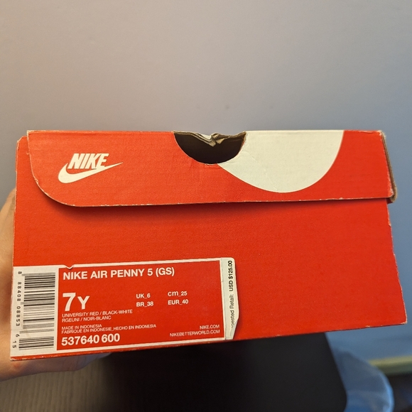 NEW Nike Air Penny 5 GS 'University Red' Size 7Y - Picture 3 of 12